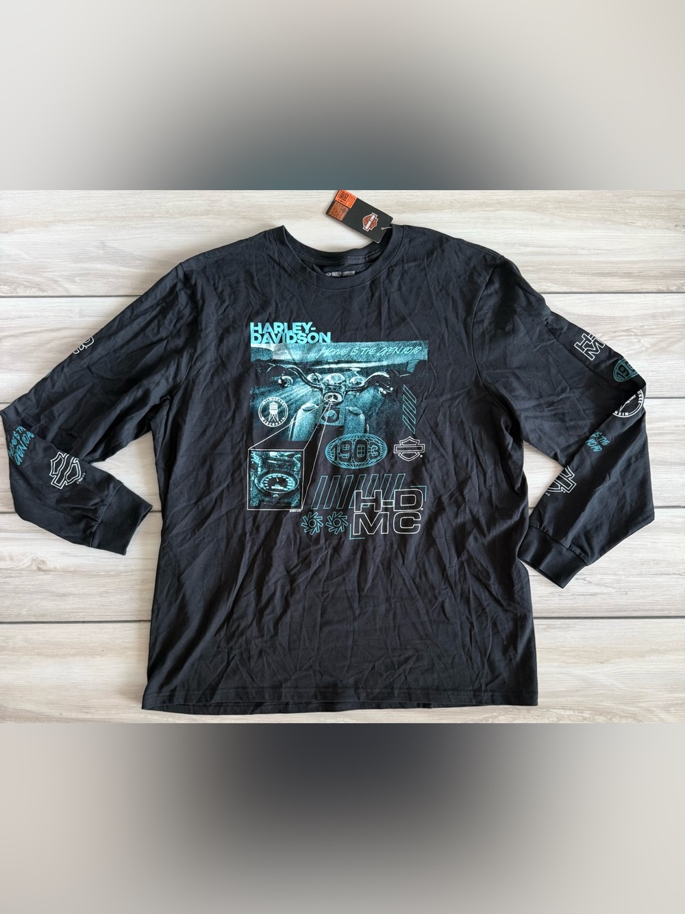 Harley-Davidson Mt. Rainier Seattle Skyline Long Sleeve Tee Black XL NWT